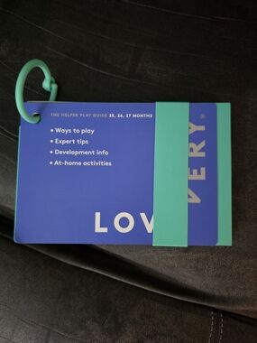 LOVEVERY Play Guide - Blue & Teal Baby Activity Cards The Helper - Months 25-27